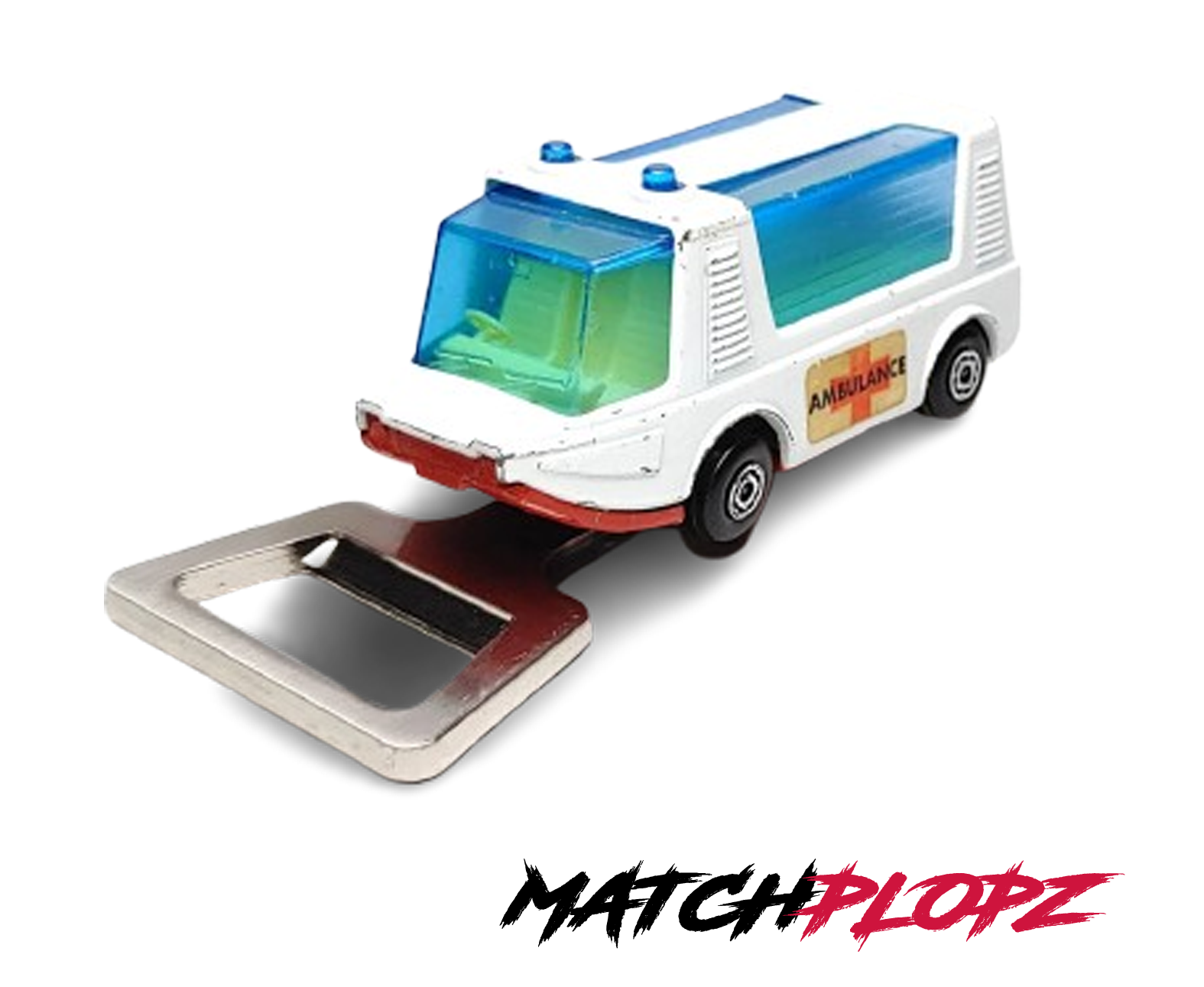 AMBULANCE bottle opener model car toy car from MATCHPLOPZ vintage retro gift birthday present friend man car white