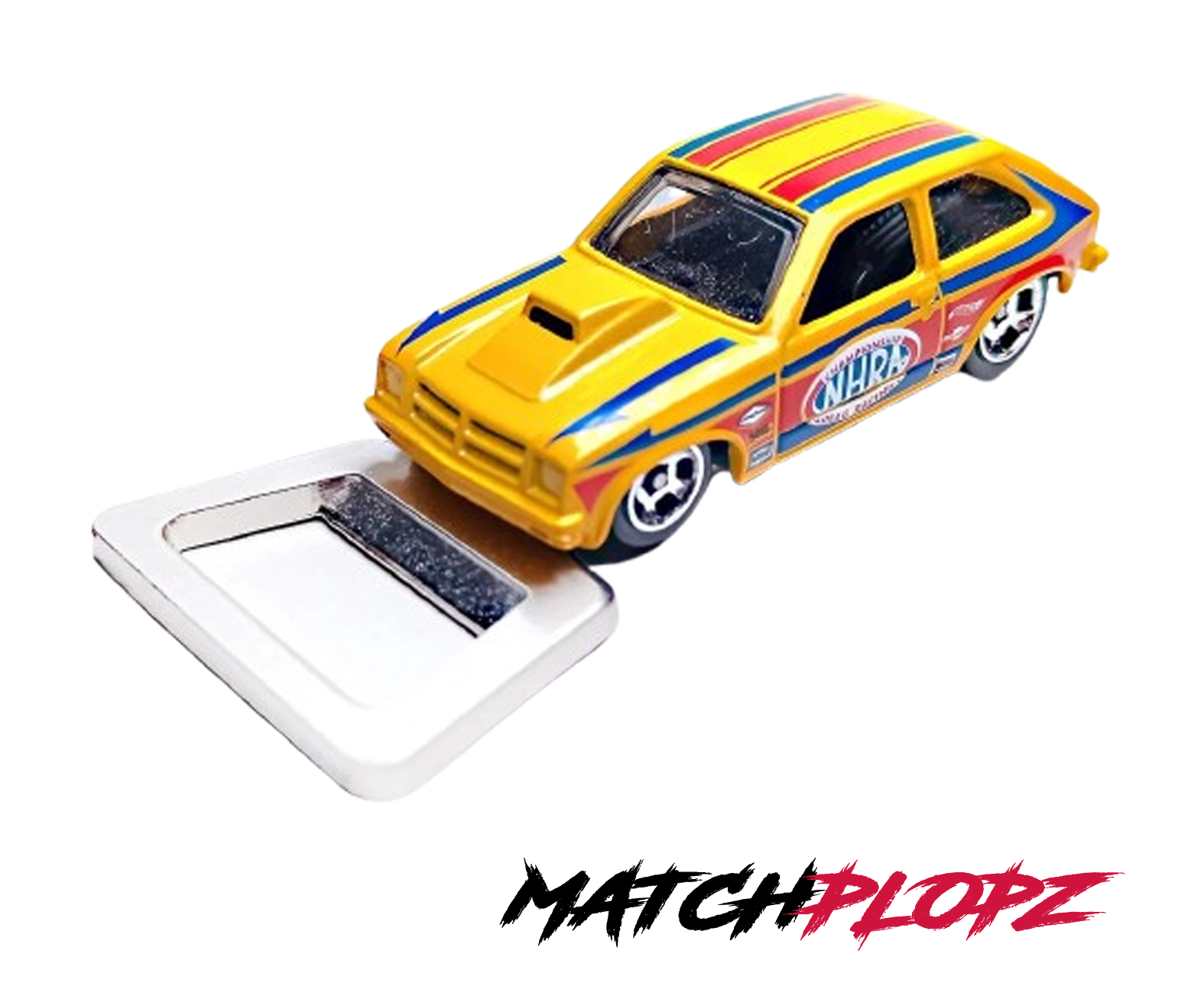 Hotrod Custom Bottle Opener Model Car Toy Car by MATCHPLOPZ Vintage Retro Gift Birthday Present Friend Man Car Yellow