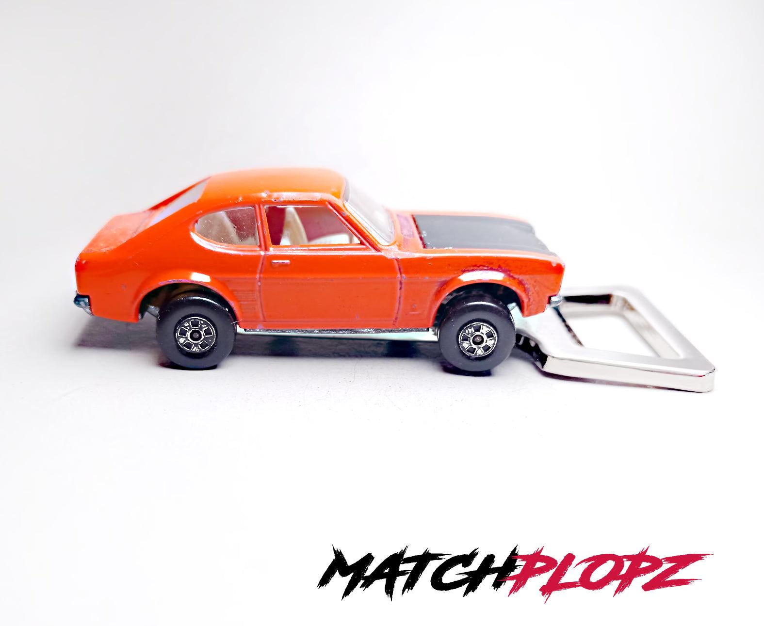 FORD Capri bottle opener model car toy car from MATCHPLOPZ vintage retro gift birthday man friend car orange II
