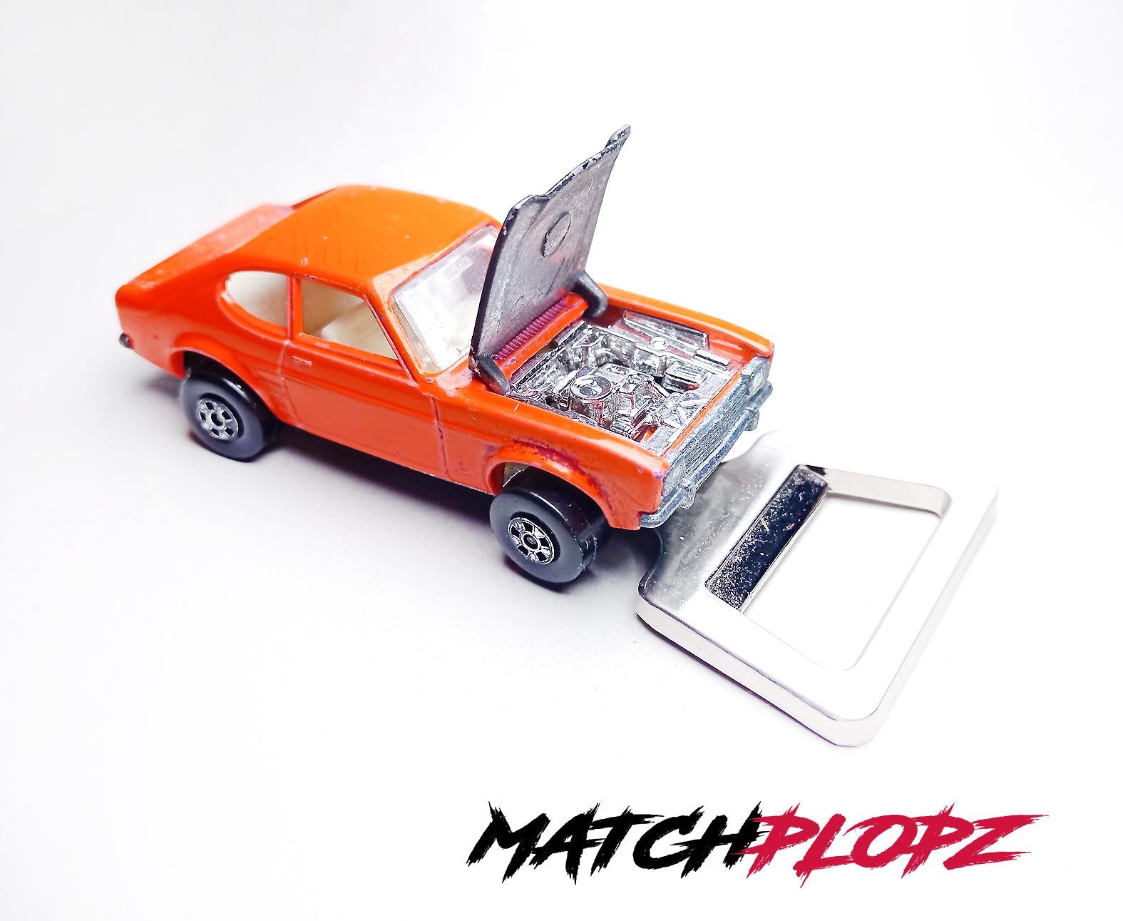 FORD Capri bottle opener model car toy car from MATCHPLOPZ vintage retro gift birthday man friend car orange II