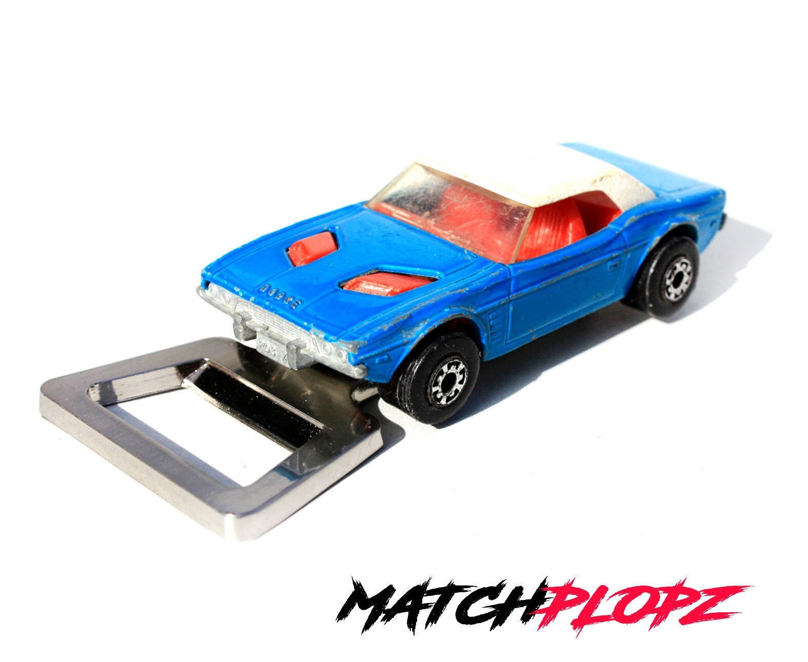 DODGE CHALLENGER bottle opener model car toy car from MATCHPLOPZ vintage retro gift birthday gift friend man car blue